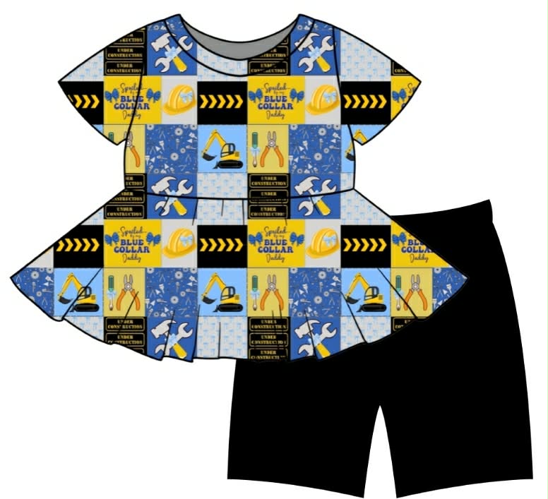 Spoiled by my Blue Collar Construction Daddy Peplum Set(PREORDER CLOSES 6/12)